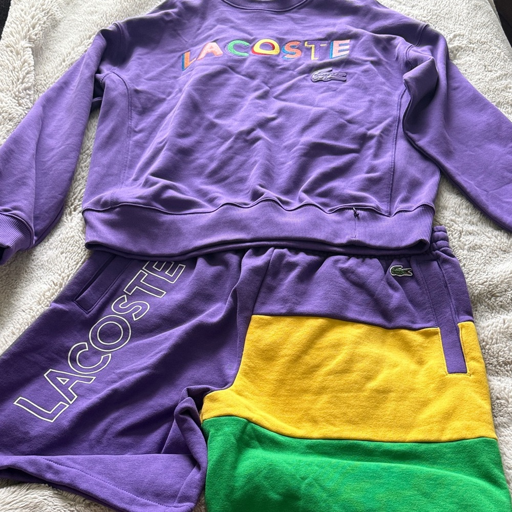 Lacoste Multicolor Logo Sweatshirt and Shorts